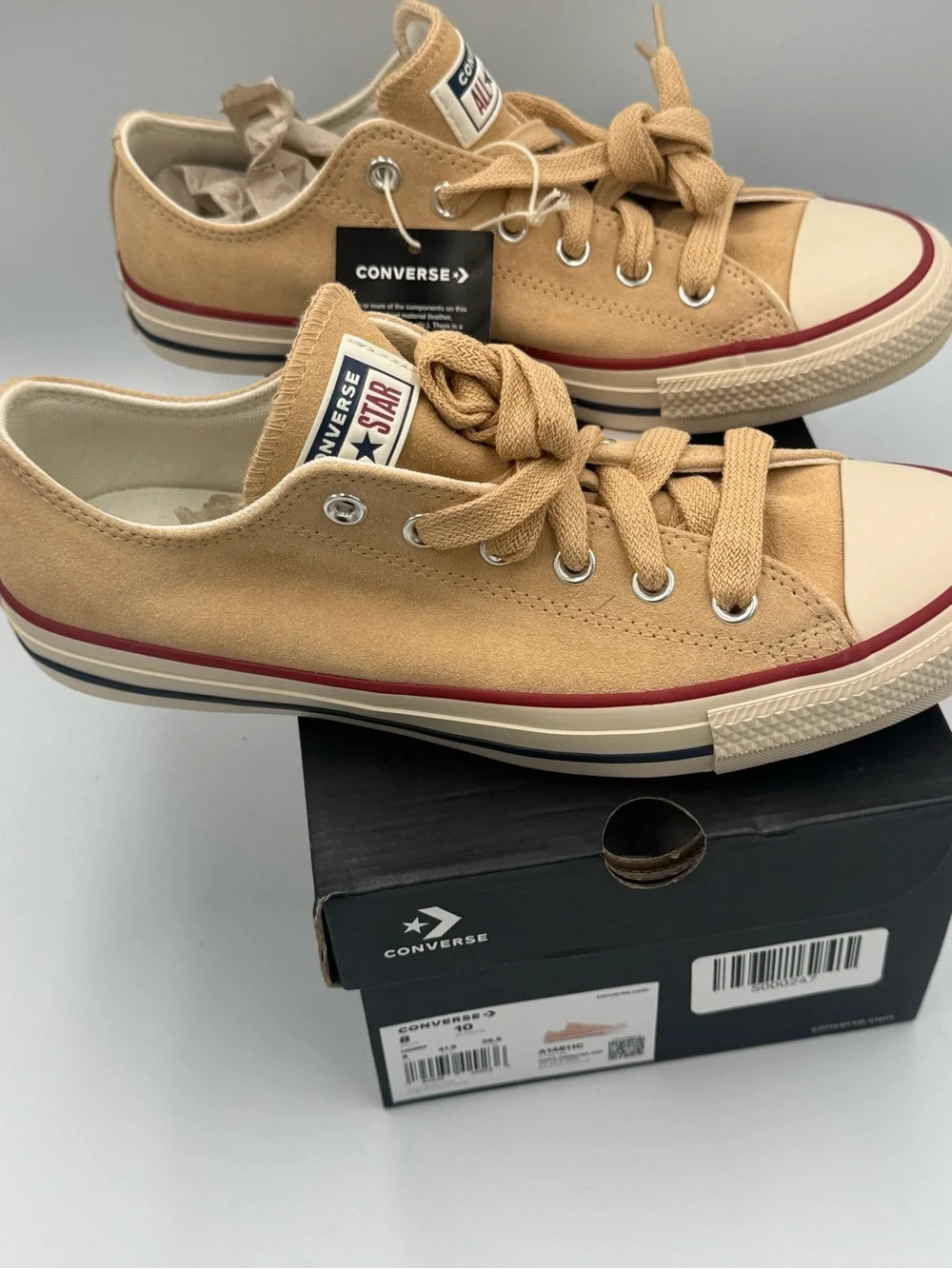 Converse CTAS Ox Suede Coastal Dune Natural Ivory Sneakers Women’s 10 NIB - Picture 9 of 10